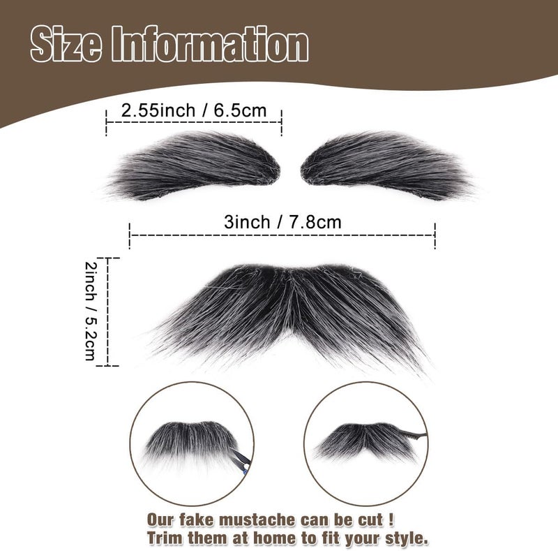 Honcloud Store Old Man Mustache and Eyebrow Perfect for Custome Accessories Grandpa Stage Performances Halloween Props - Image 3